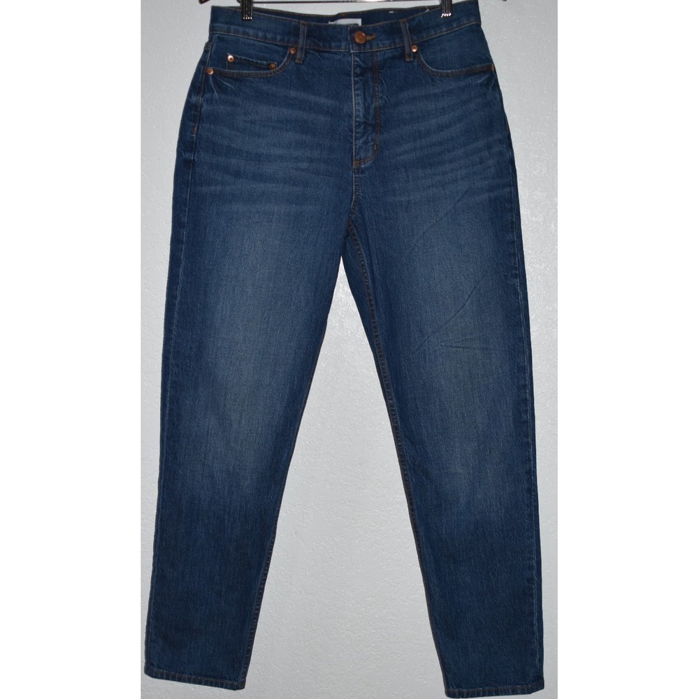 Loft Jeans 4 High Waist Boyfriend Stretch Comffort Blue Denim 5-Pocket Med‎ Wash